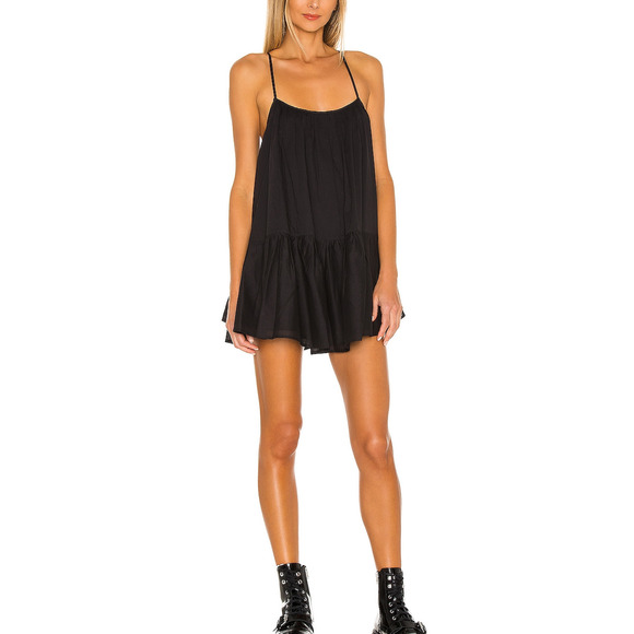 Lovers And Friends 'Loki' Black Cotton Mini Dress Size M - Picture 1 of 5